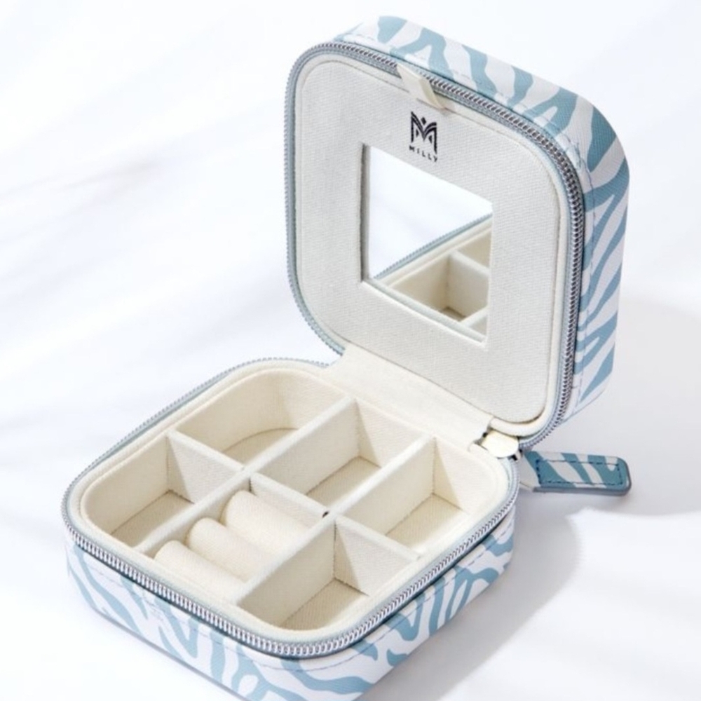Milly Blue and Cream Jewelry Case